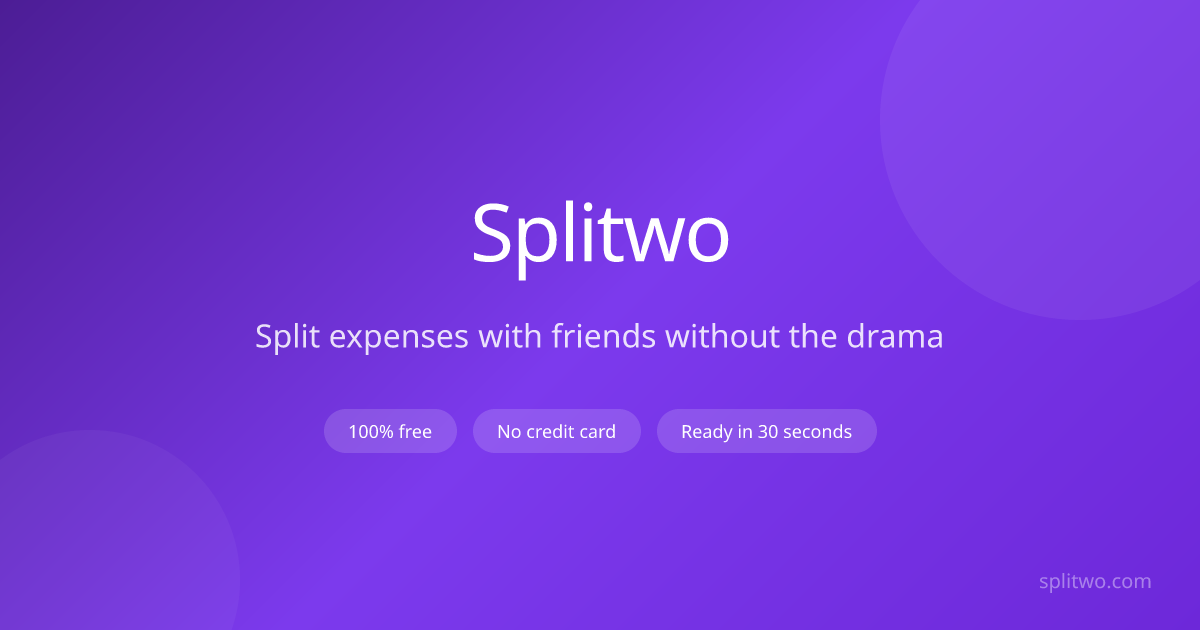 Splitwo — Split expenses with friends without the drama